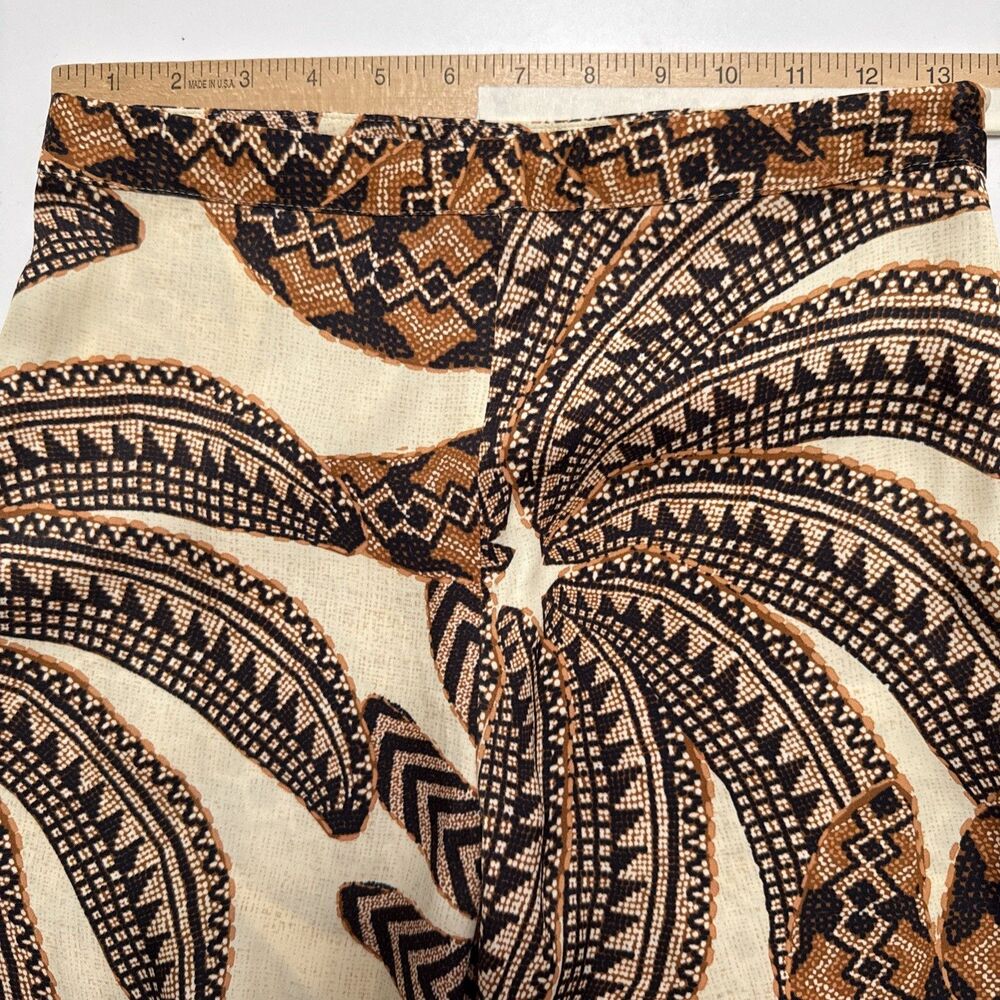 Farm Rio XS Pants Sand Yawanawa Banana Flare Bell Bottom Tropical NW0T - Picture 8 of 10